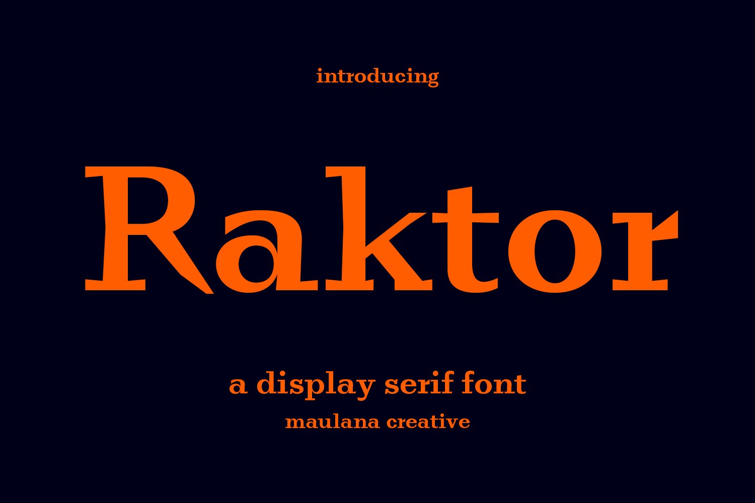Raktor Serif Display Font cover image.