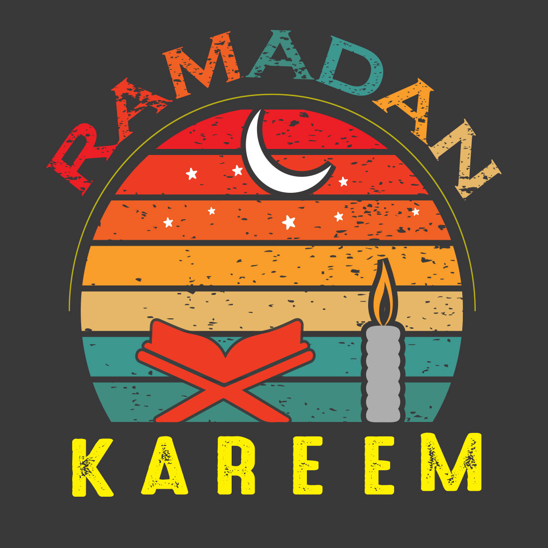 Ramadan kareem t-shirt design cover image.