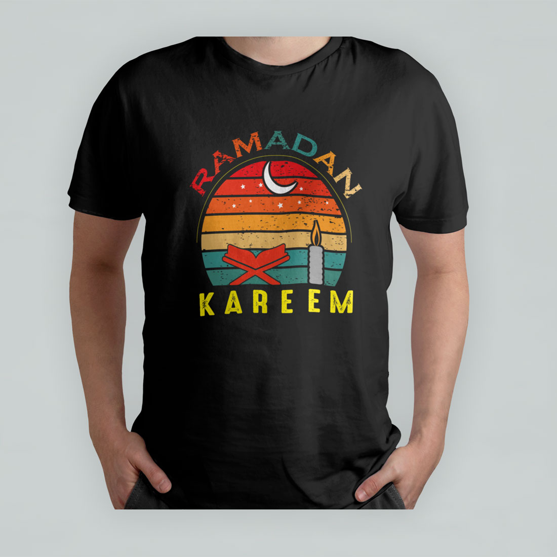 Ramadan kareem t-shirt design preview image.