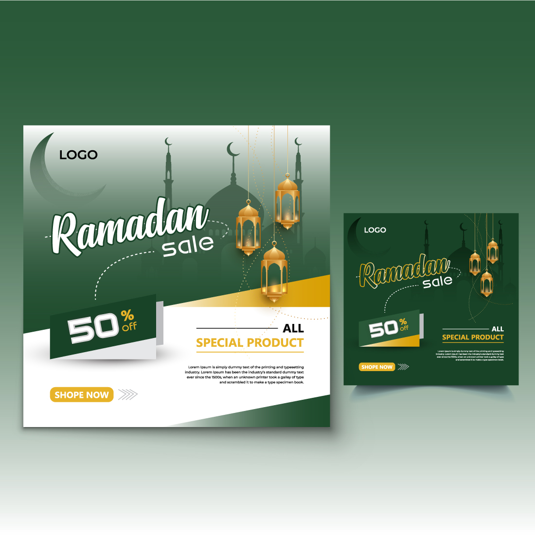 Ramadan sale social media post template Featureg preview image.