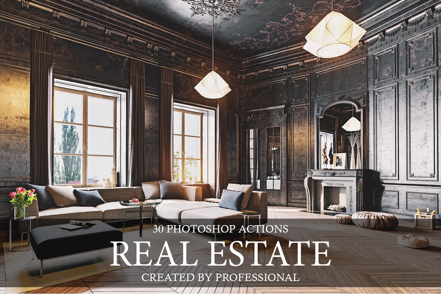 Real Estate Photoshop Actionscover image.