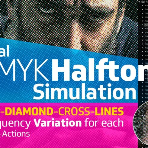 Real CMYK Halftone Simulator Actionscover image.