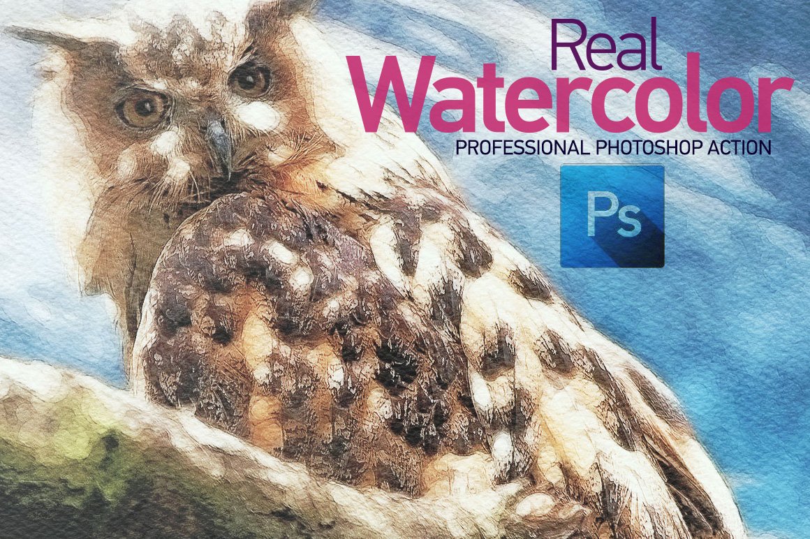 Real Watercolor - Photoshop Actioncover image.