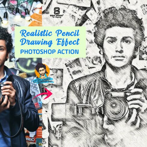 Realistic Pencil Drawing Effectcover image.