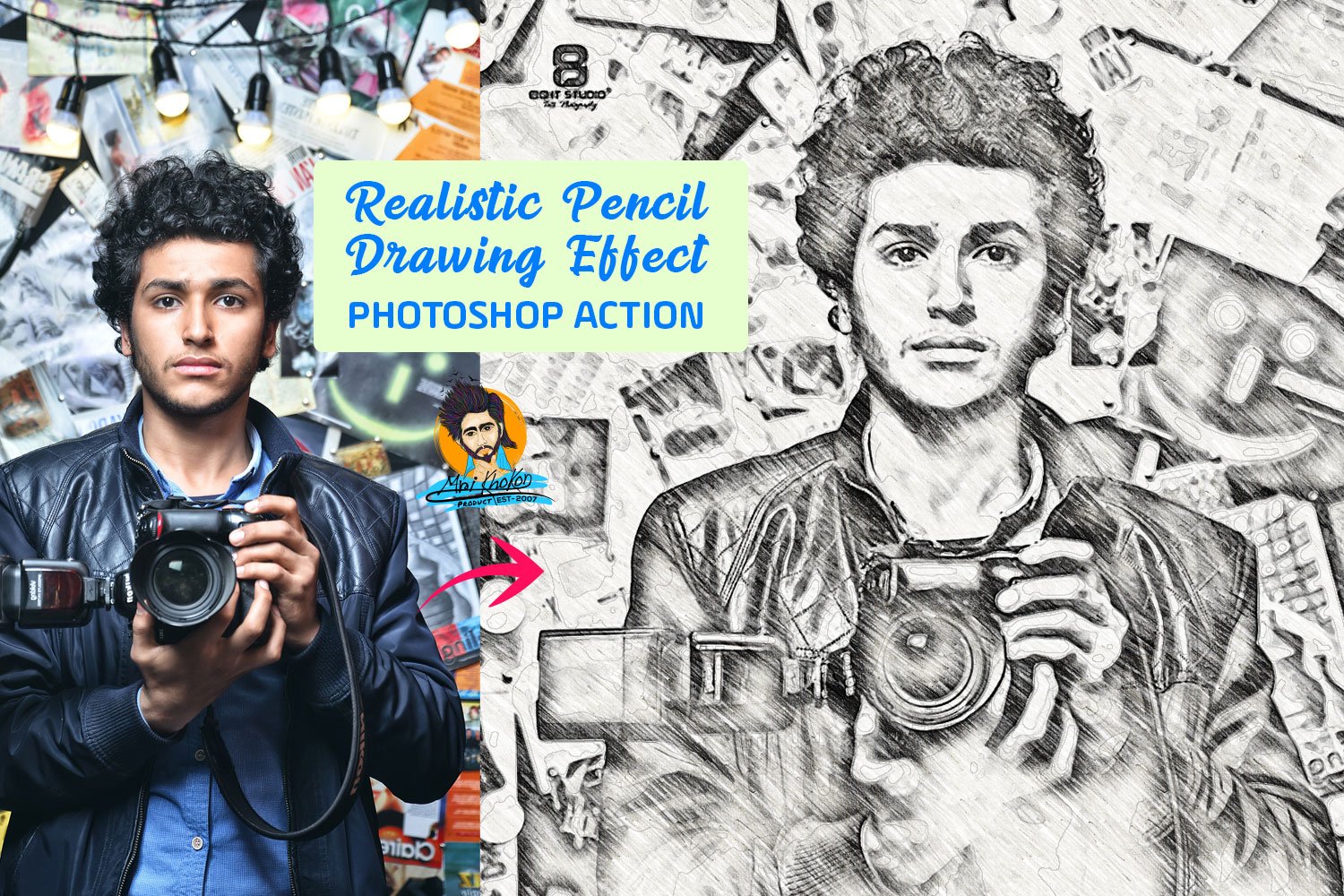 Realistic Pencil Drawing Effectcover image.