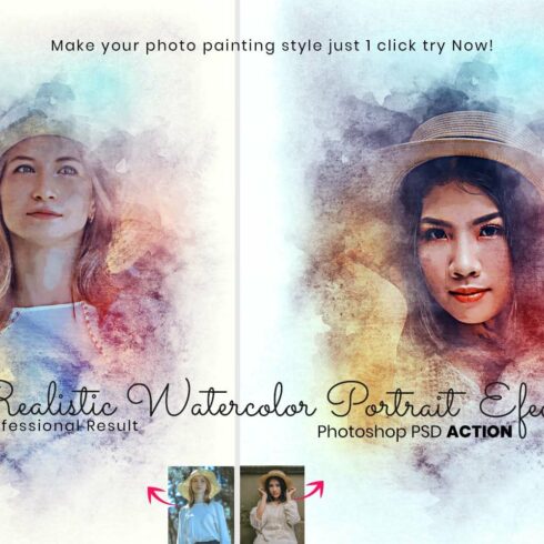 Realistic Watercolor Portrait Artcover image.