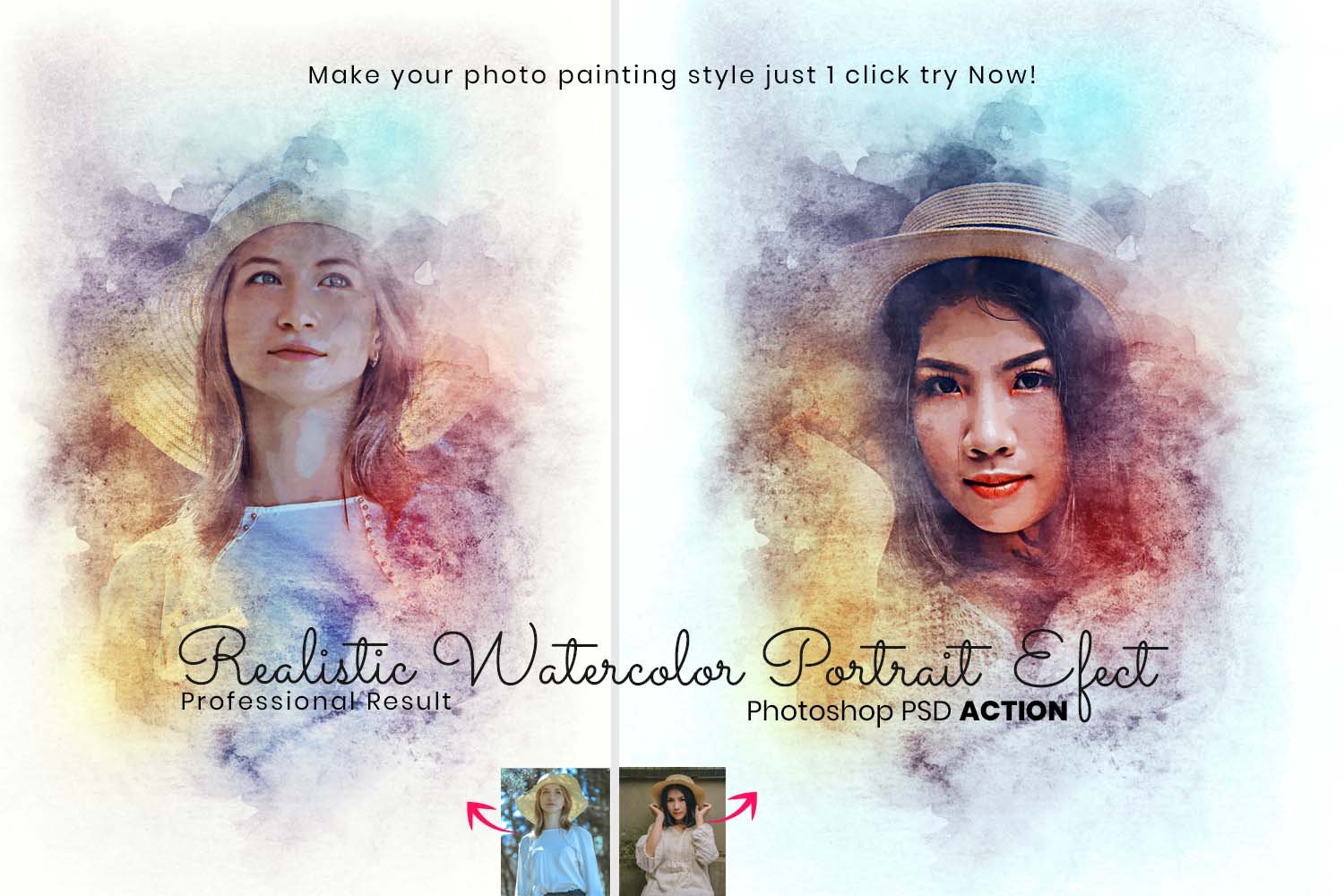 Realistic Watercolor Portrait Artcover image.