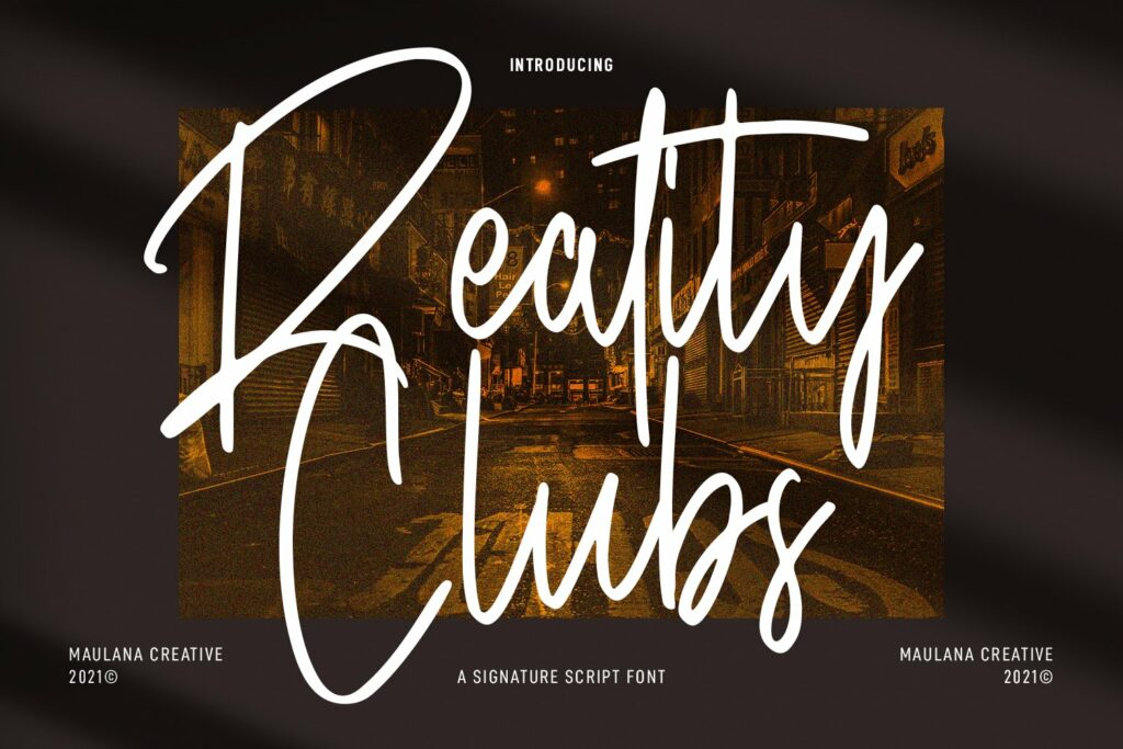 Reality Clubs Script Font – MasterBundles