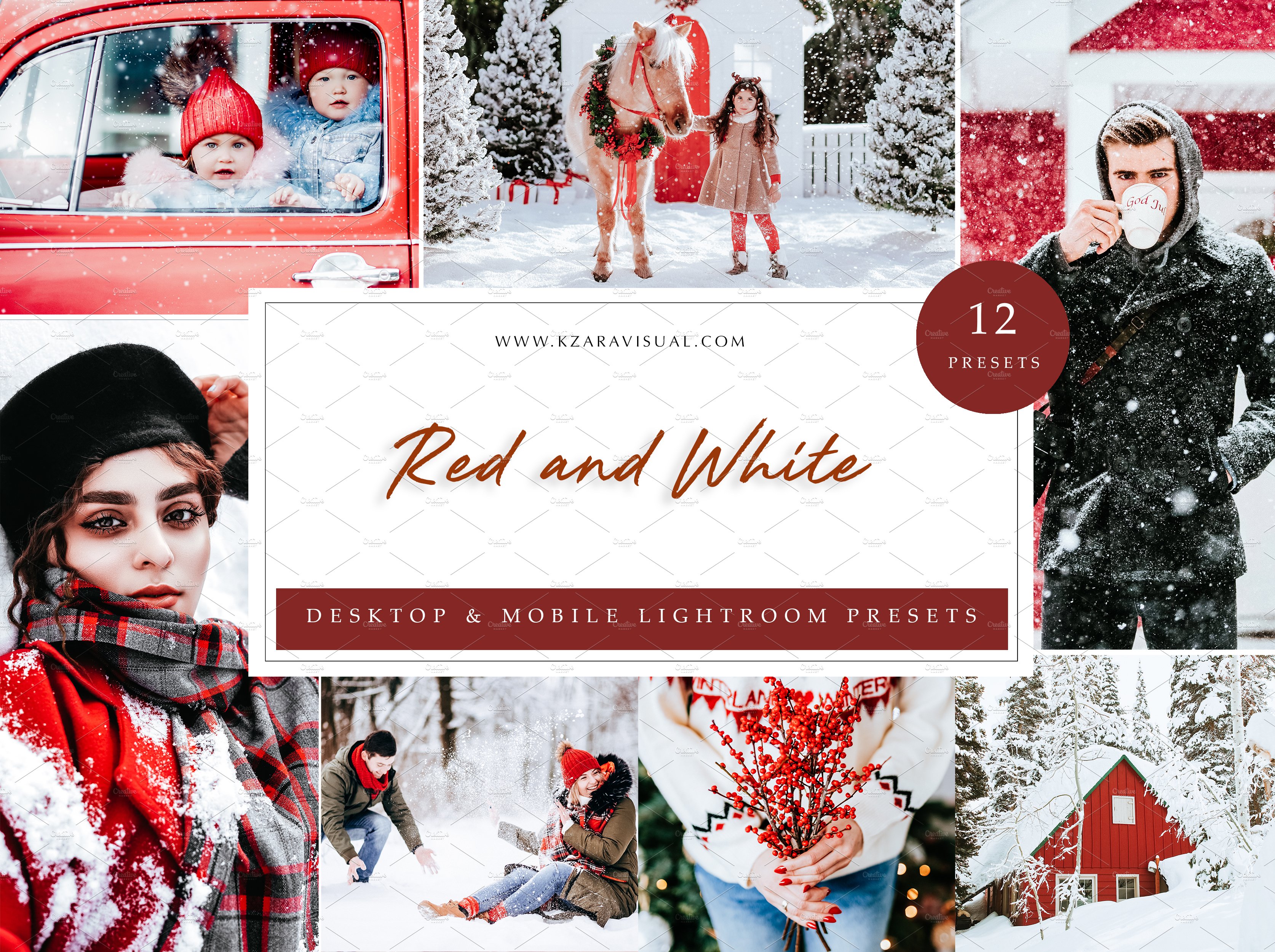 12 x Lightroom Presets Red and Whitecover image.