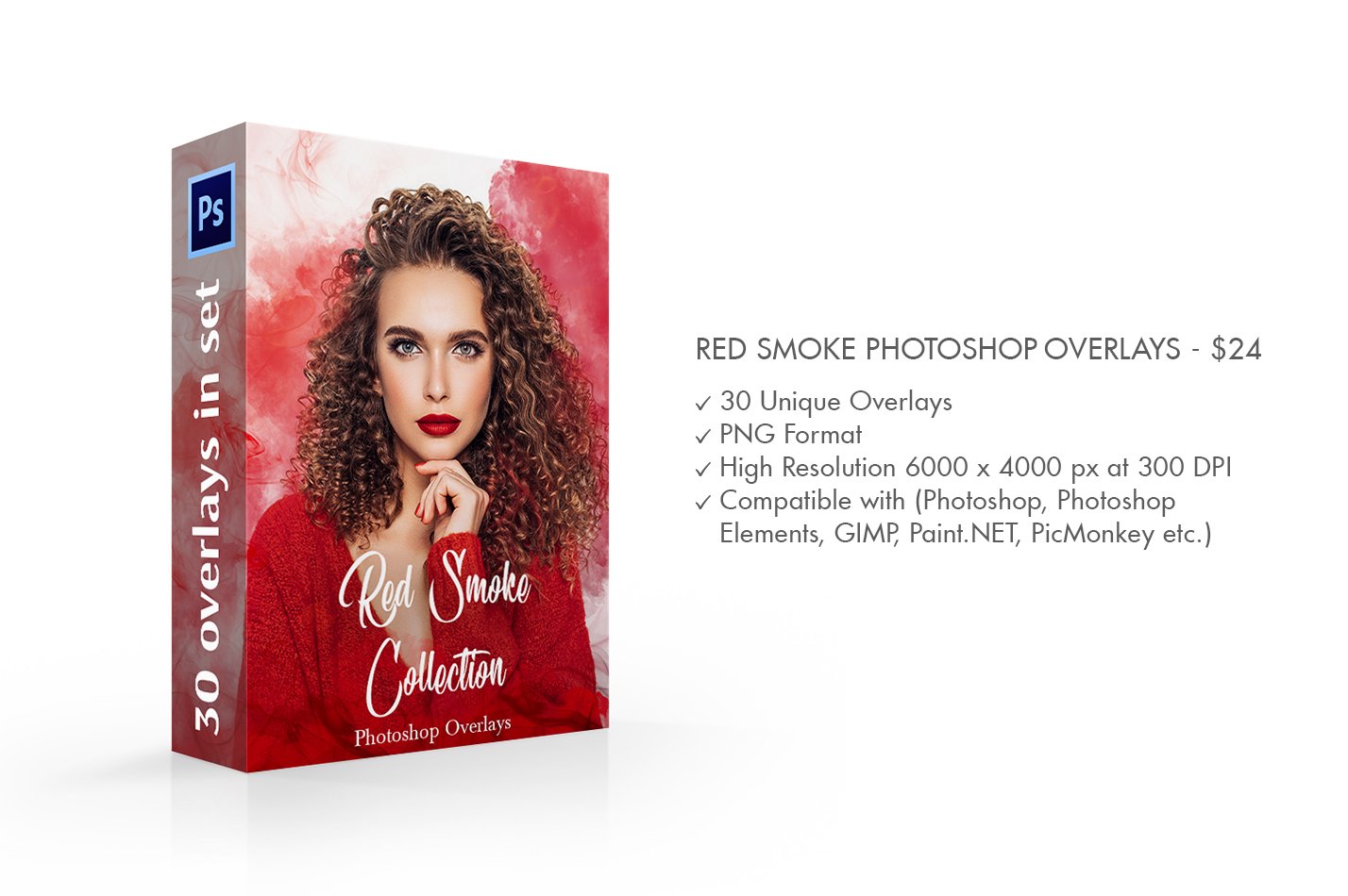 Red Smoke Photoshop Overlayspreview image.