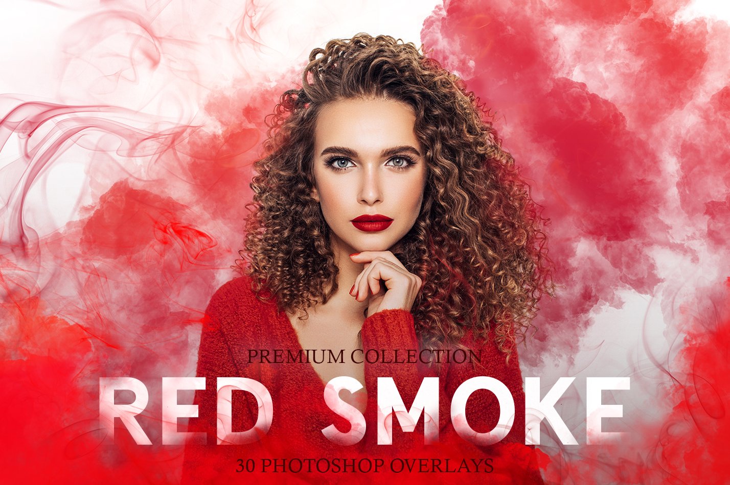 Red Smoke Photoshop Overlayscover image.