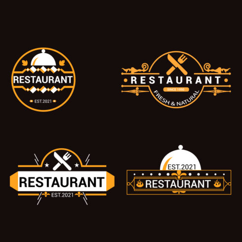 Restaurant logo vintage And retro Vector Bundle cover image.