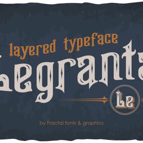 Legranta - vintage multilayered font cover image.