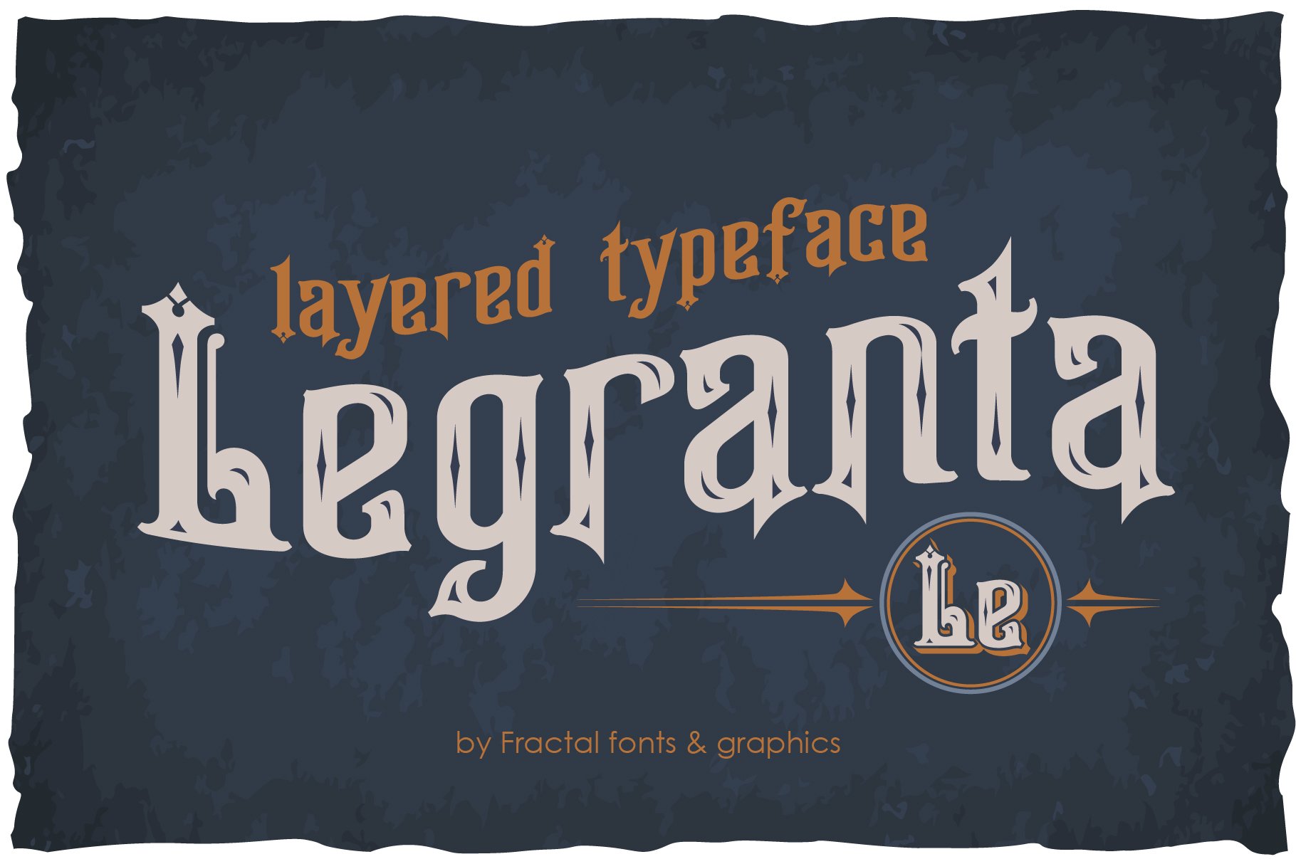 Legranta - vintage multilayered font cover image.