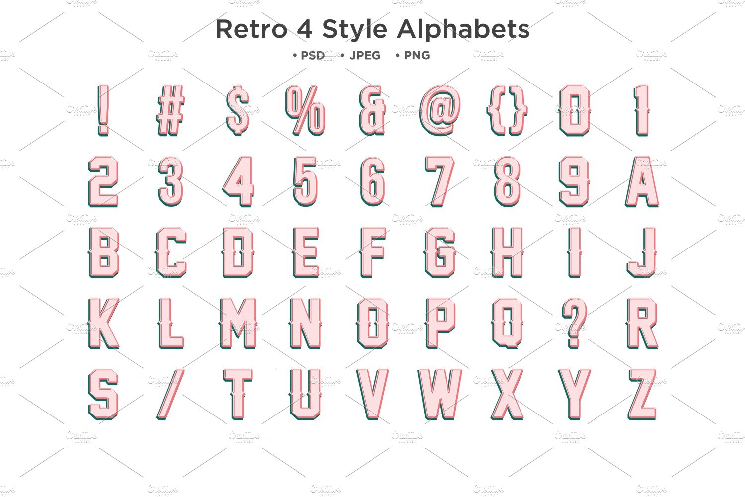 Retro 4 Style Alphabet Typographycover image.