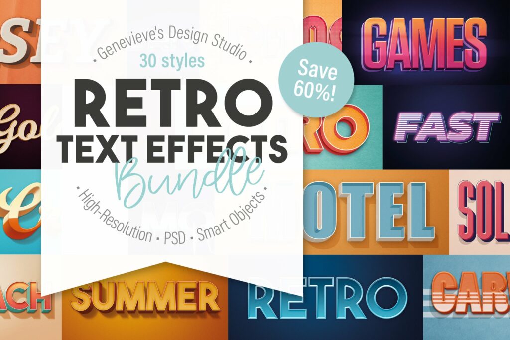 Retro Text Examples Retro Text-Effects -The Big Bundle – MasterBundles
