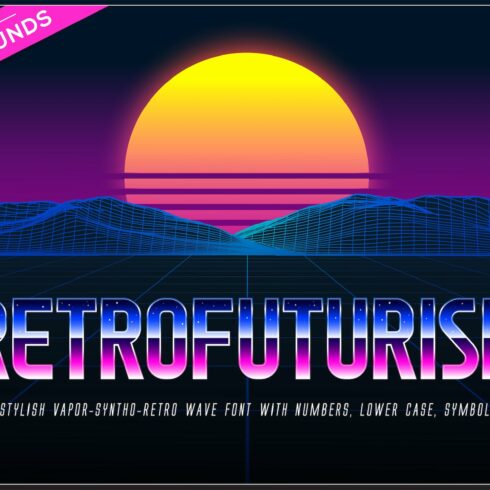 Retrofuturism OTF Vapor Wave Font cover image.