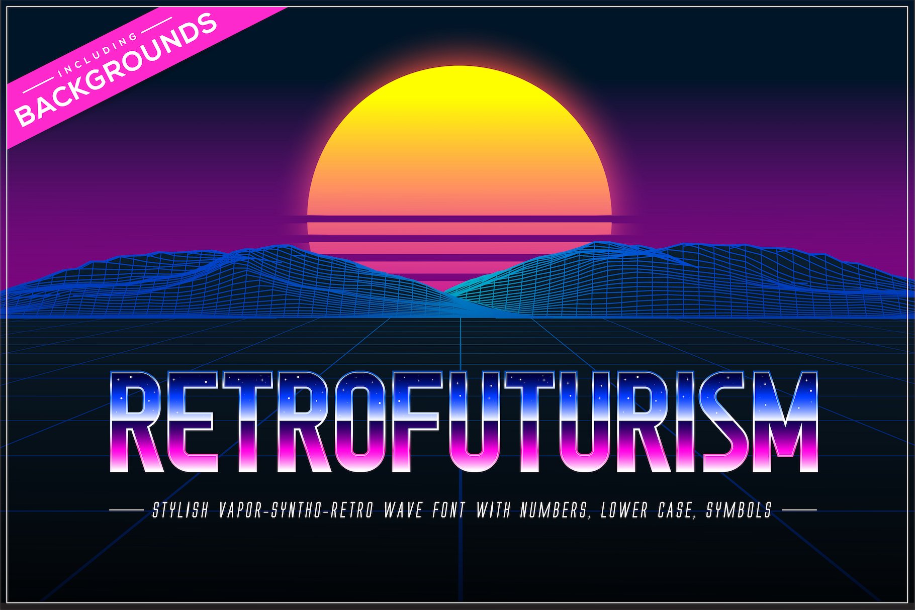 Retrofuturism OTF Vapor Wave Font cover image.