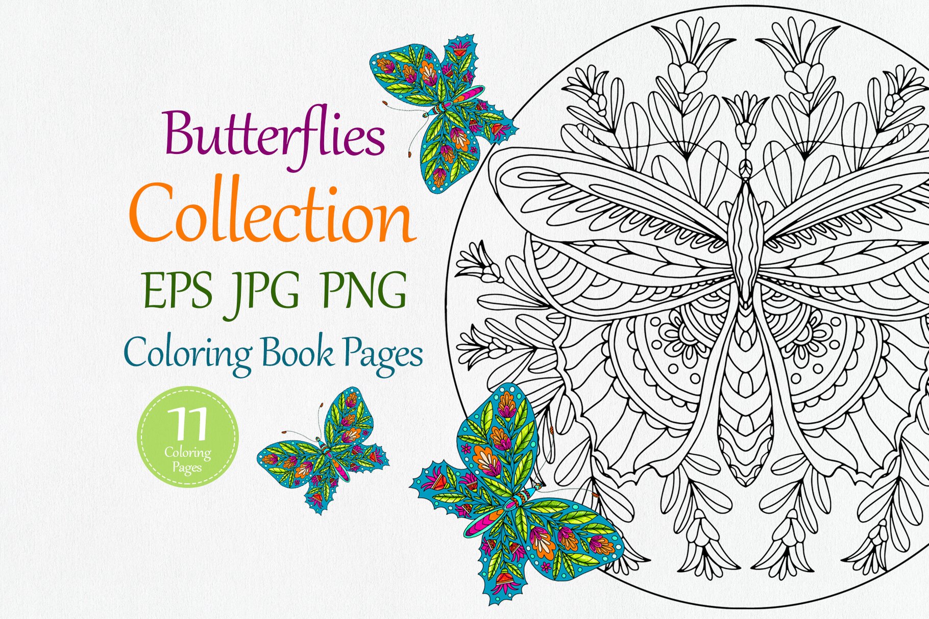 Mandala collection of butterfliescover image.