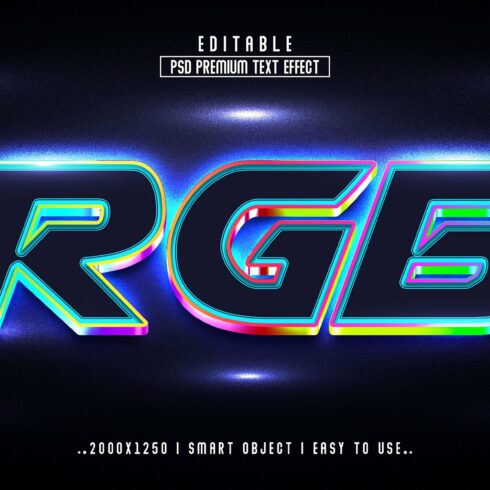 RGB 3D Editable Text Effect stylecover image.