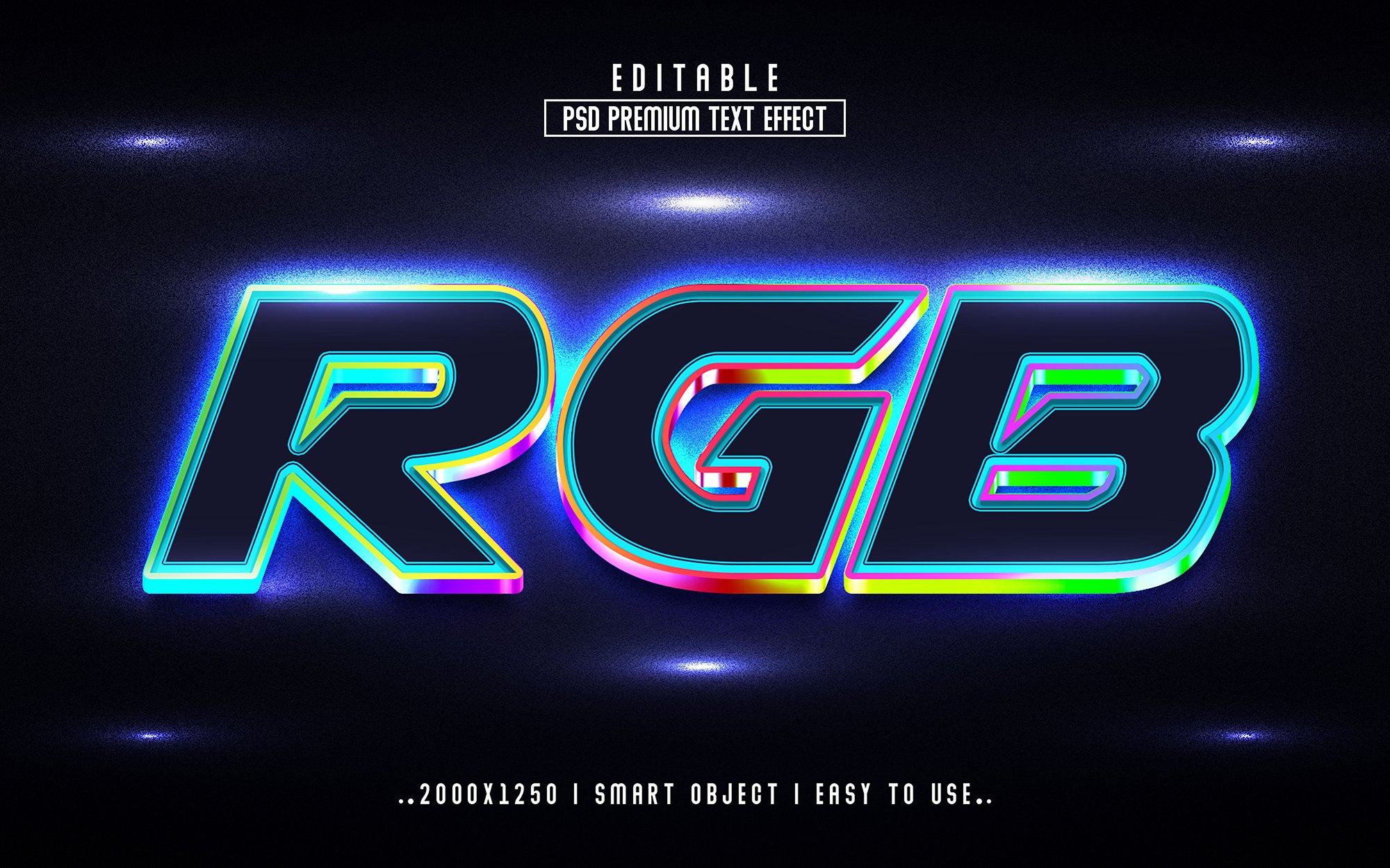 RGB 3D Editable Text Effect stylecover image.