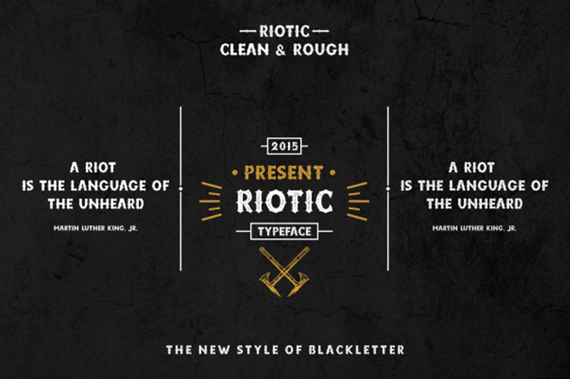 Riotic Typeface + Bonus preview image.