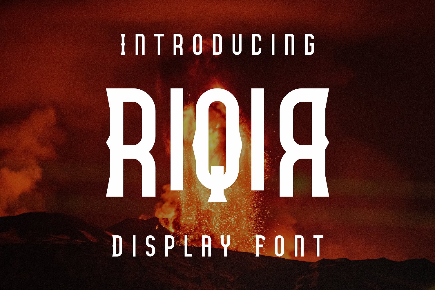 An image of a volcano with the words rior displayed.