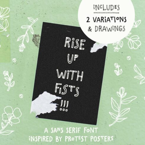Rise Up With Fists ligature font cover image.