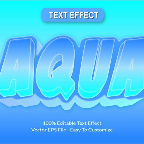 AQUA 3D Editable Text Effectcover image.