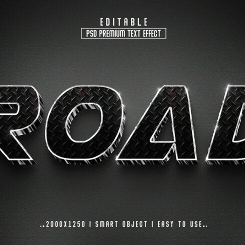 Road 3D Editable Text Effect stylecover image.