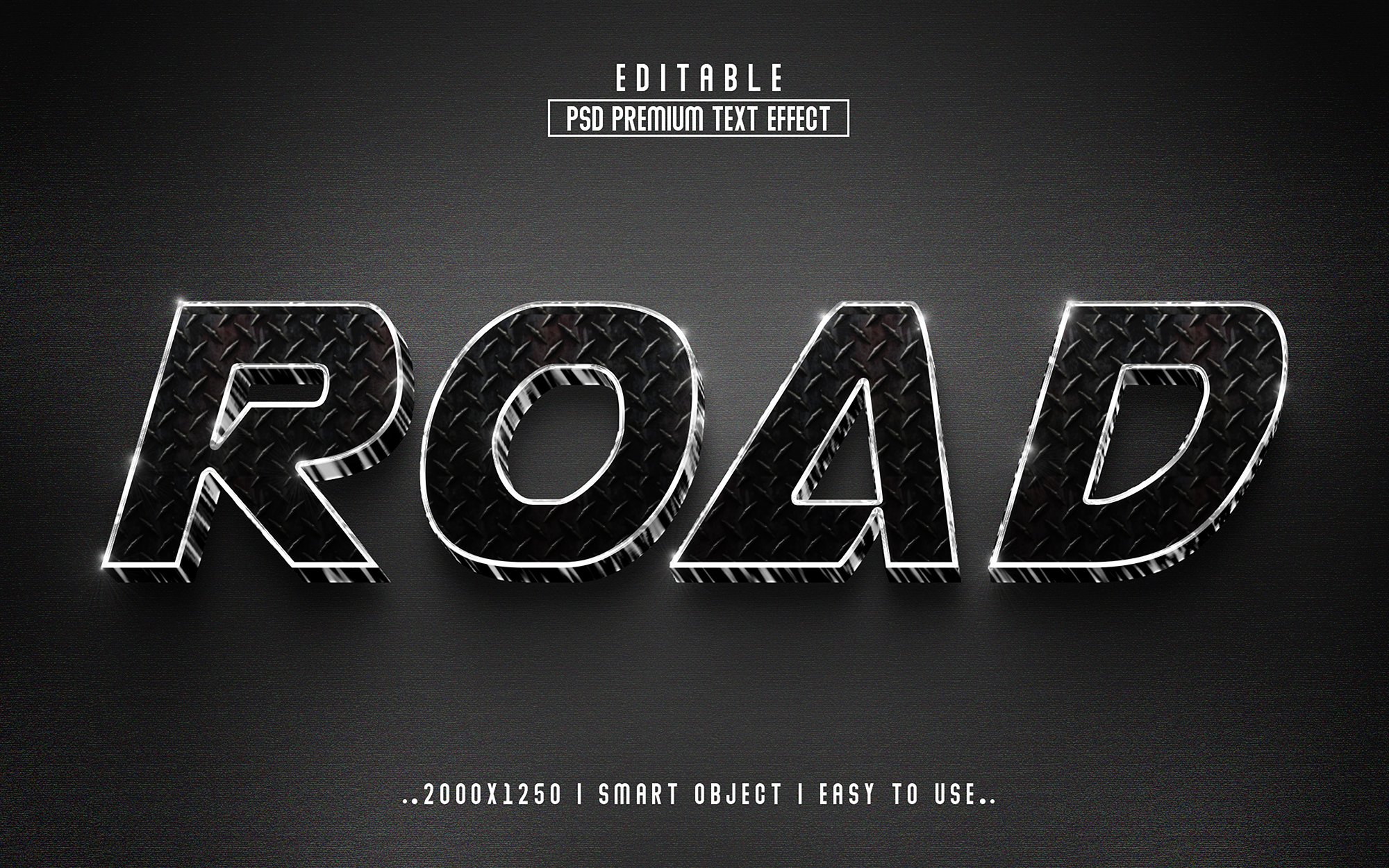 Road 3D Editable Text Effect stylecover image.