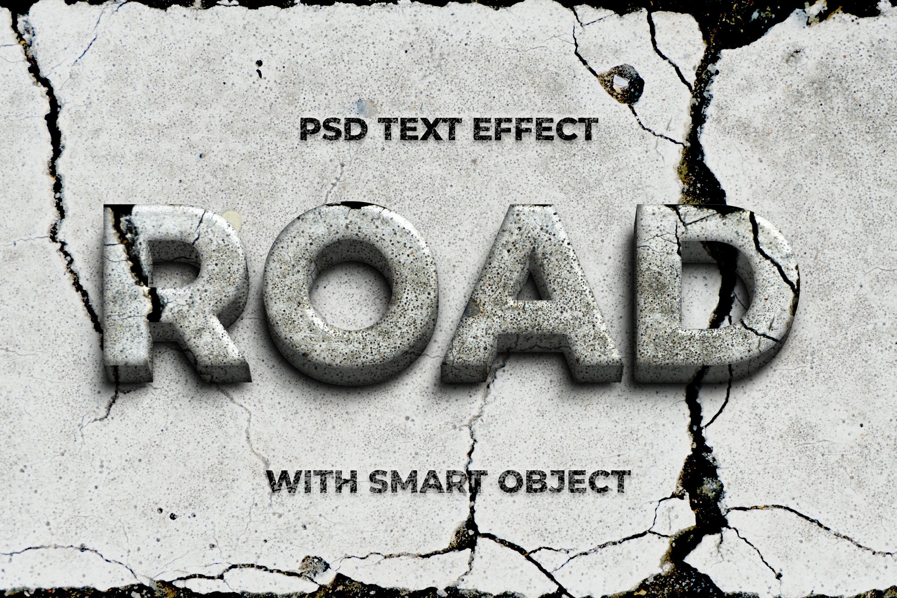 cracked asphalt road text effectcover image.