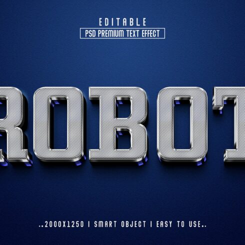 Robot 3D Editable Text Effect stylecover image.