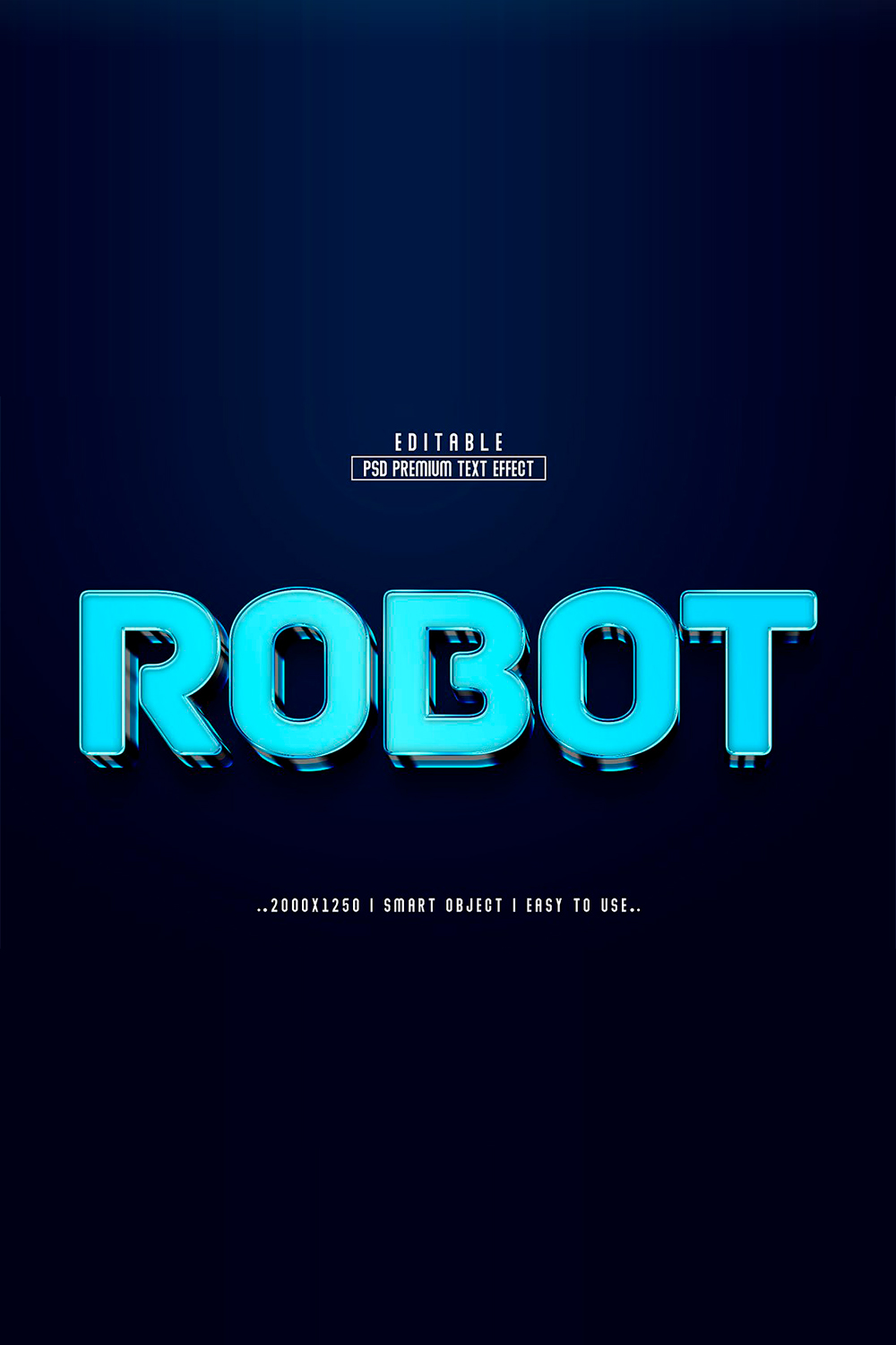 Blue text effect with the word robot in the middle.