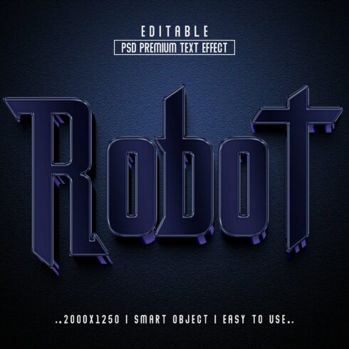 Robot 3D Editable psd Text Effectcover image.