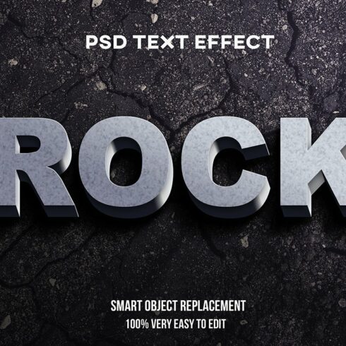 Rock 3D Text Effect Psdcover image.