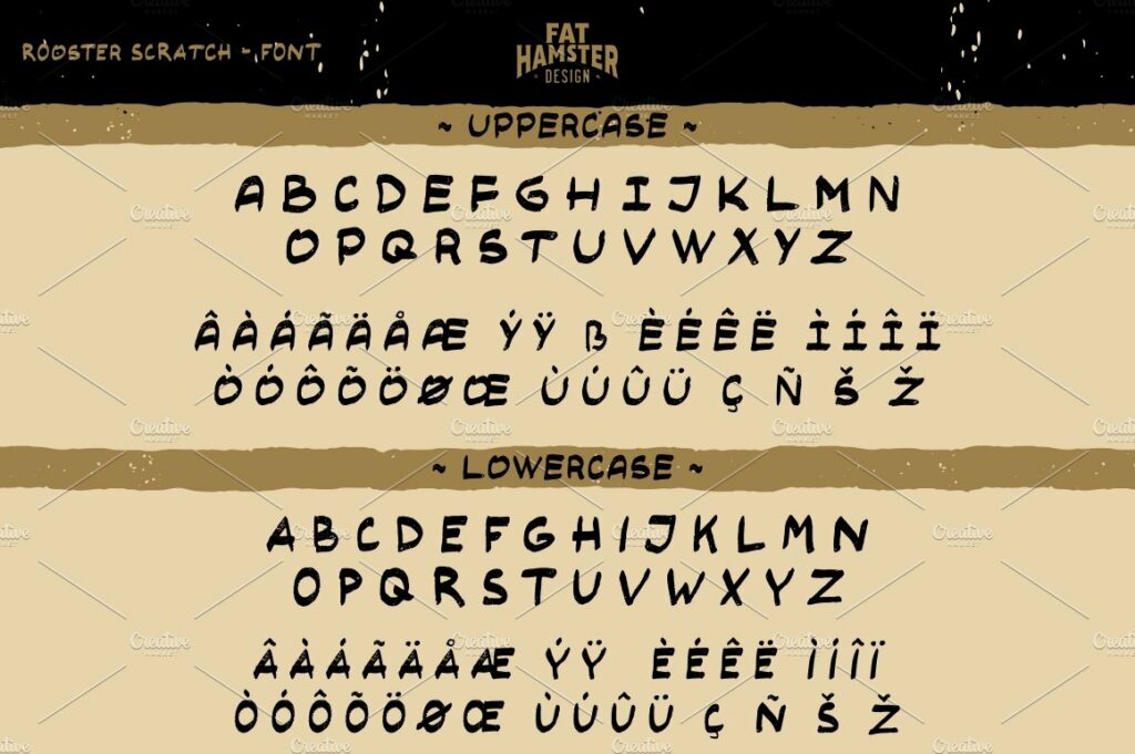 Rooster Scratch handcrafted font MasterBundles