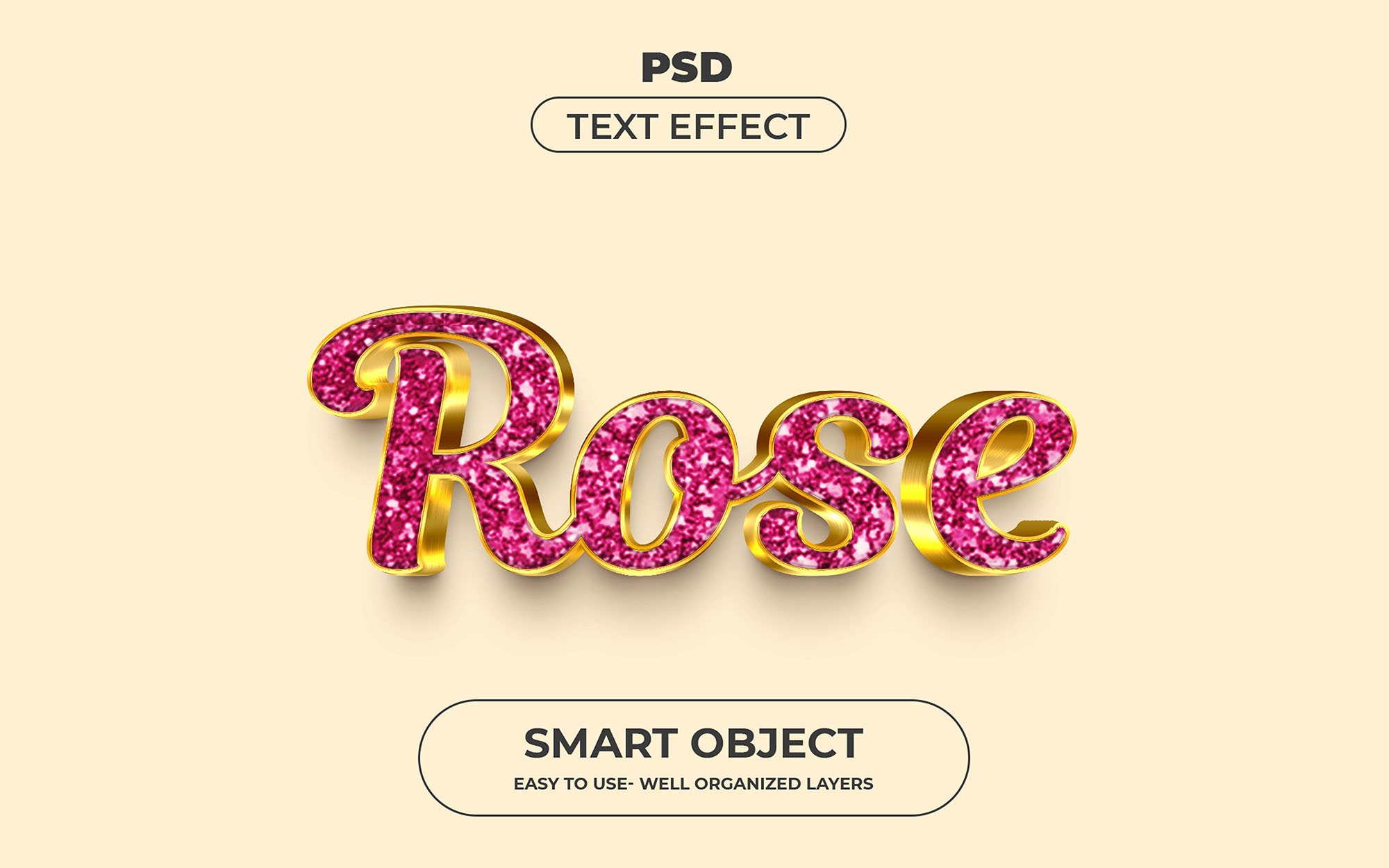 Rose 3D Editable psd Text Effectcover image.
