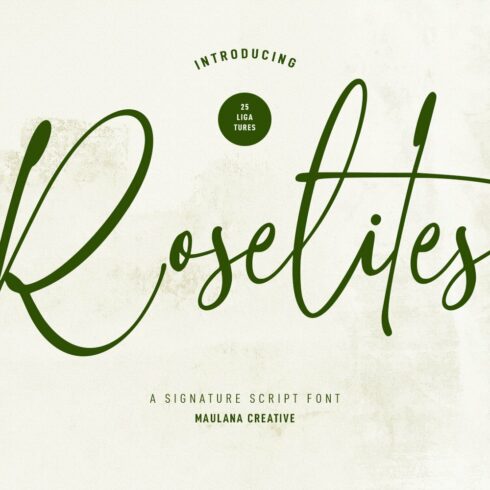 Roselites Signature Script Font cover image.