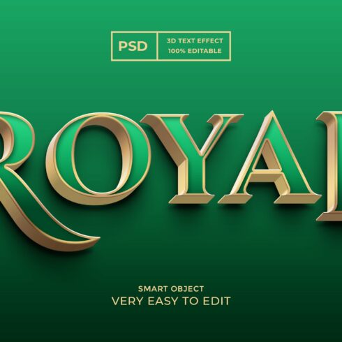 Royal golden 3d text style effectcover image.