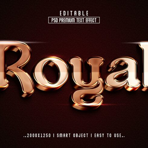 Royal 3D Editable Text Effect stylecover image.