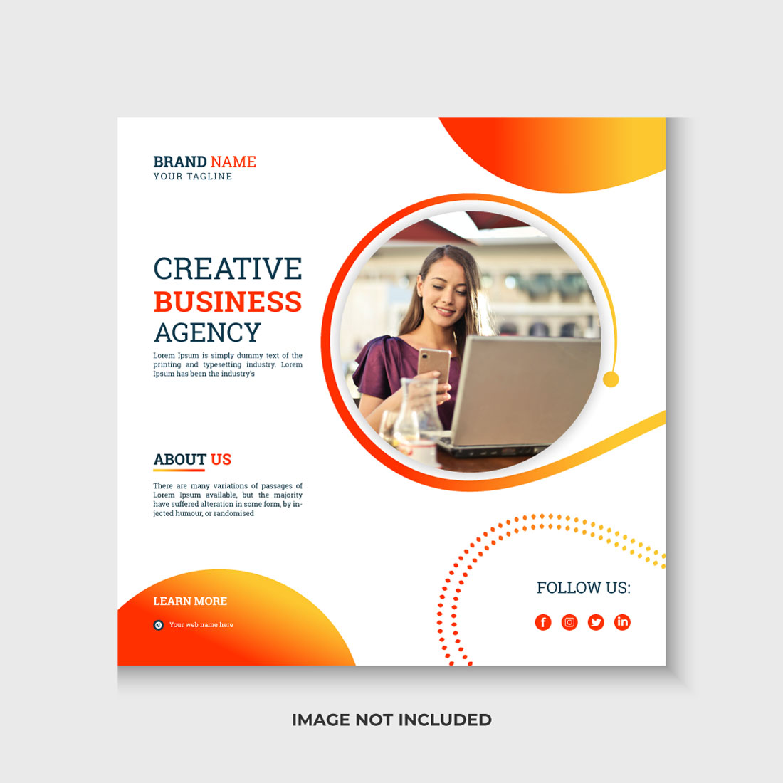 Digital business marketing social media post design template cover image.