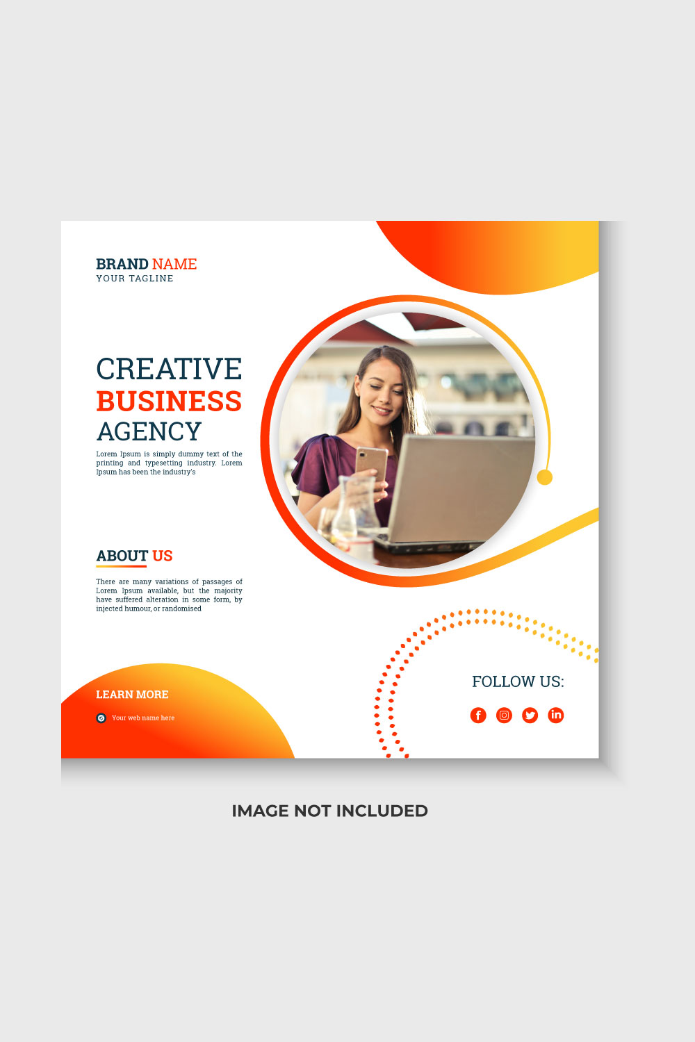 Digital business marketing social media post design template pinterest preview image.