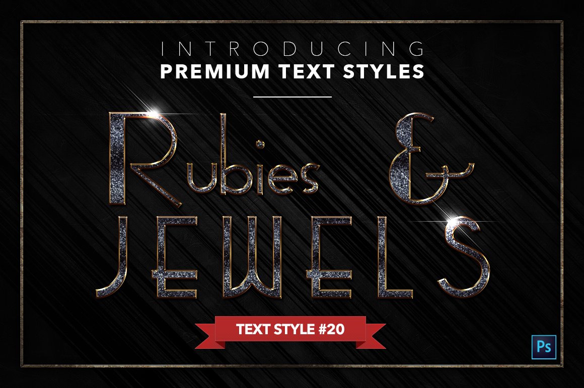 rubies and jewels text styles pack three example20 98