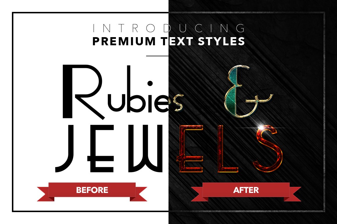 rubies and jewels text styles pack two before after 822