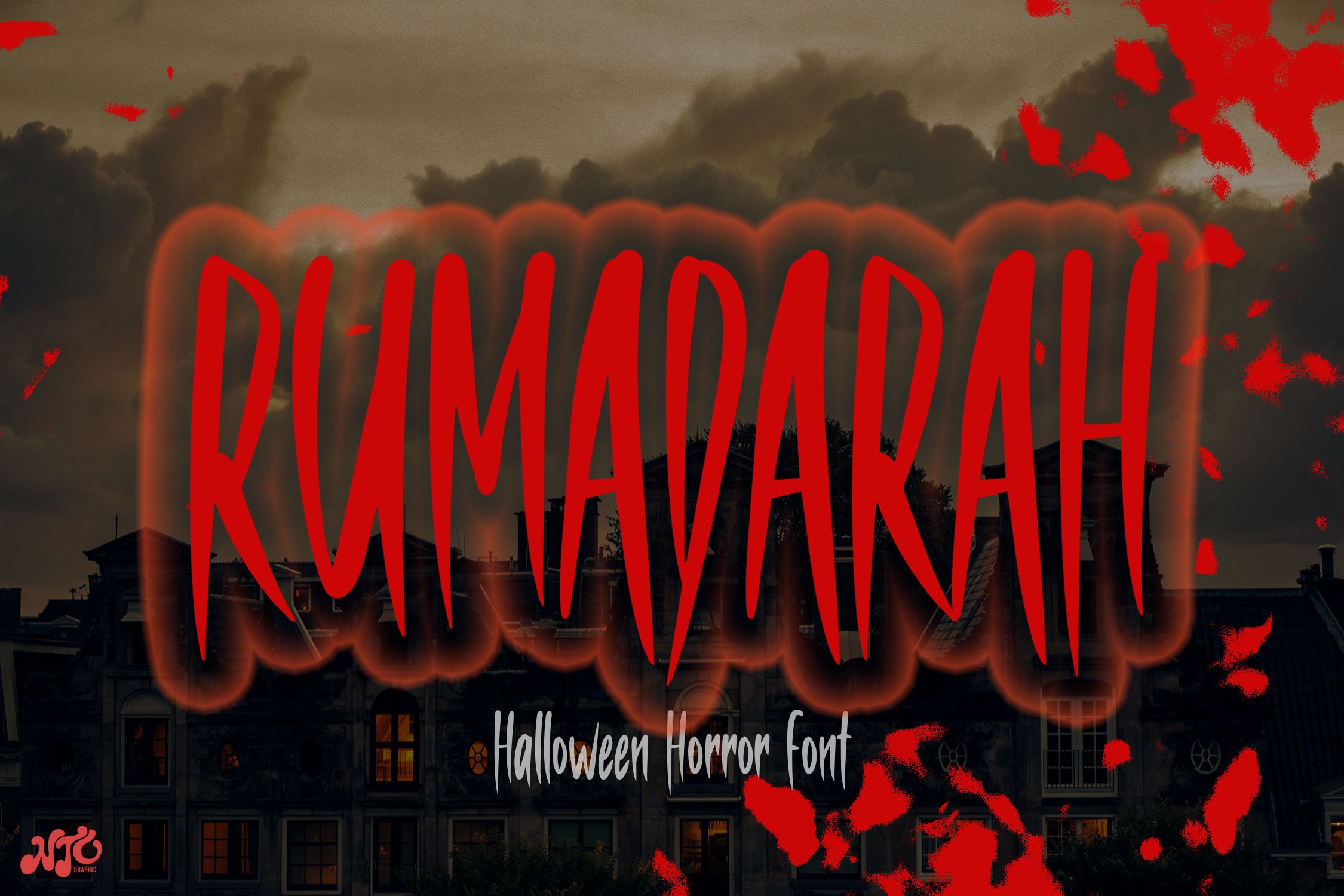 RUMADARAH - Halloween Horror Font cover image.