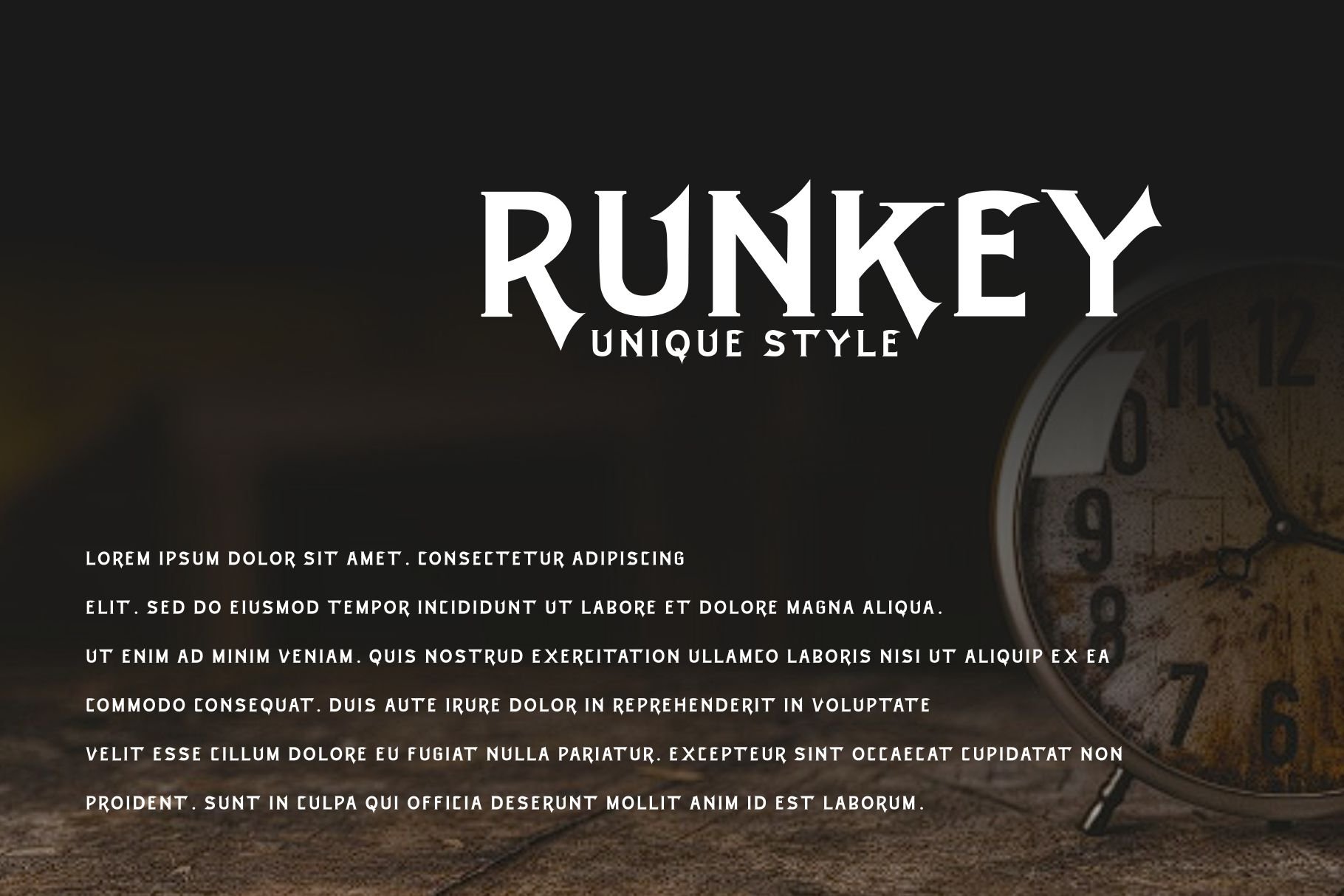 Runkey - Display Font preview image.