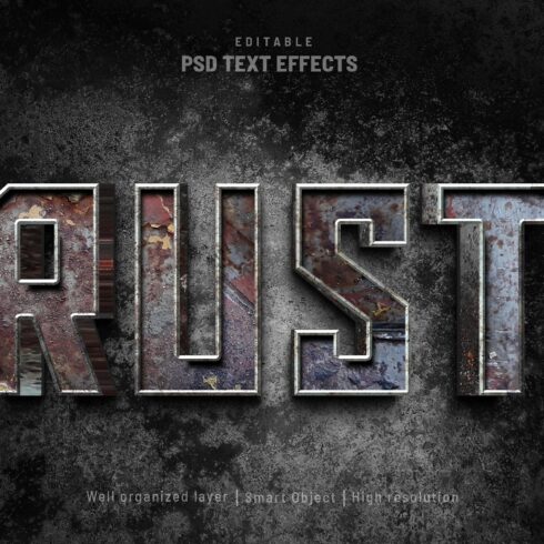 Rust metal editable text effectcover image.