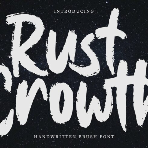 Rust Crowth Handwritten Brush Font cover image.