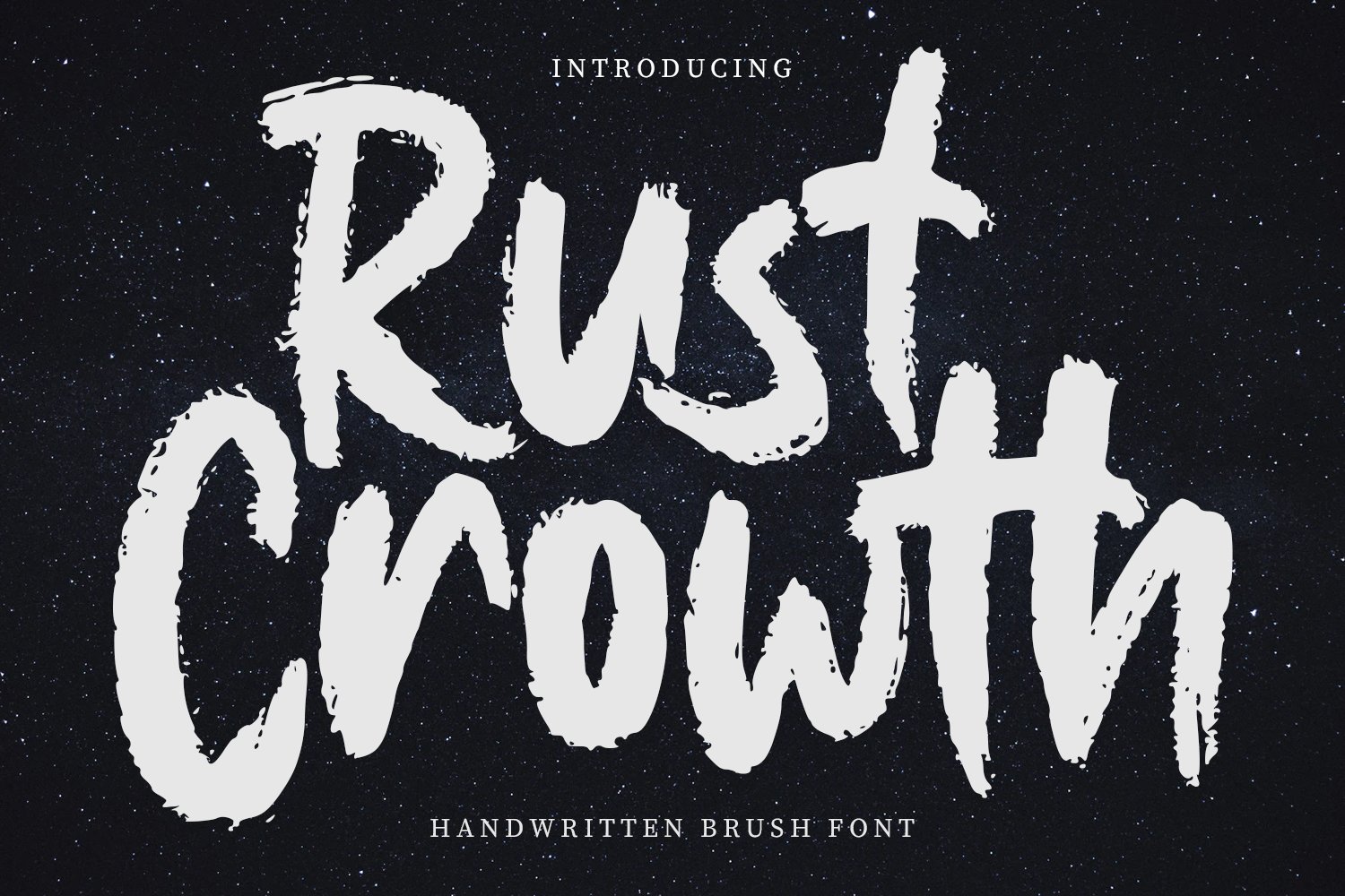 Rust Crowth Handwritten Brush Font cover image.